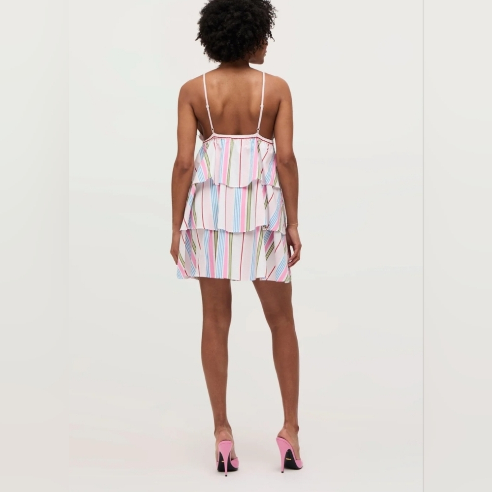 Hill House The Gigi Dress In Rainbow Stripe - Picture 3 of 5